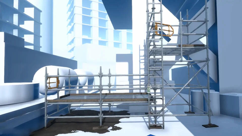 A screenshot from the Scaffold Safety simulation